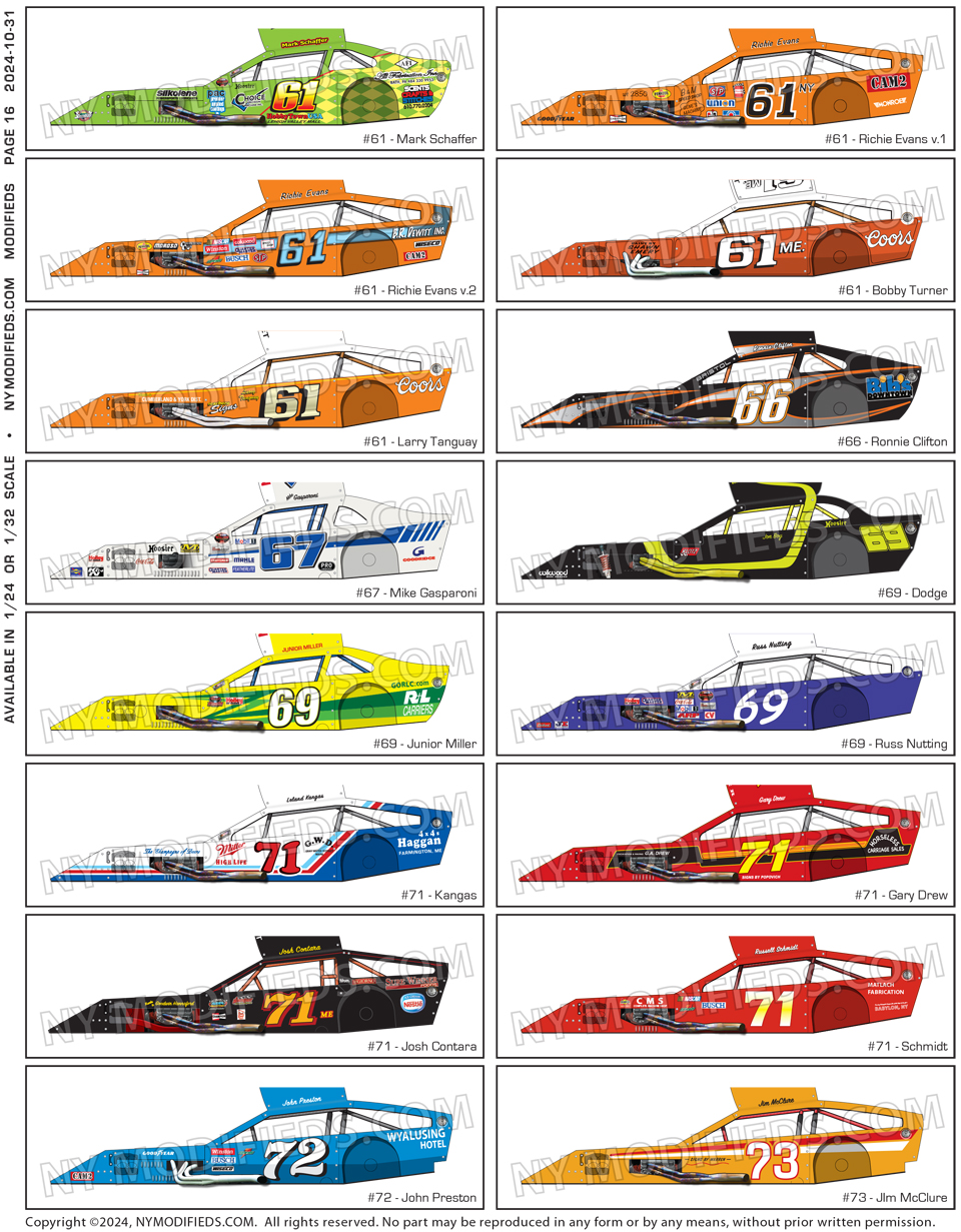 Modified Slot Car Body Sheet 16