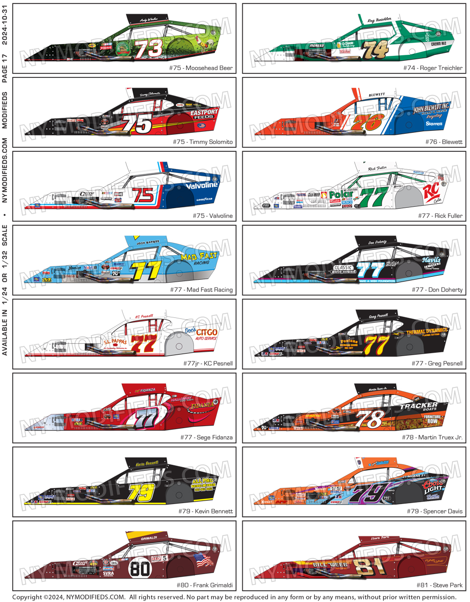 Modified Slot Car Body Sheet 17